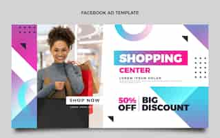 Free vector gradient shopping center facebook template