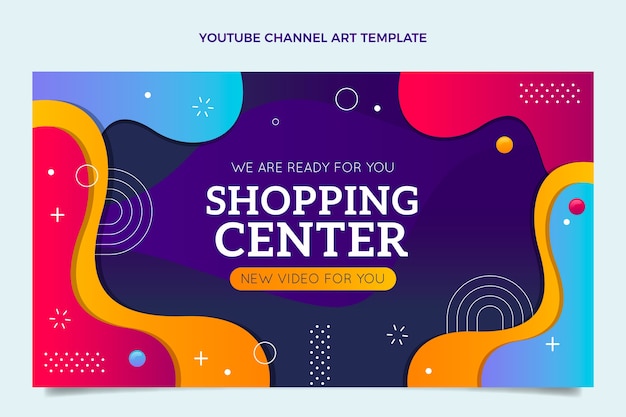 Gradient shopping center youtube channel art