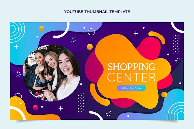 Free vector gradient shopping center youtube thumbnail