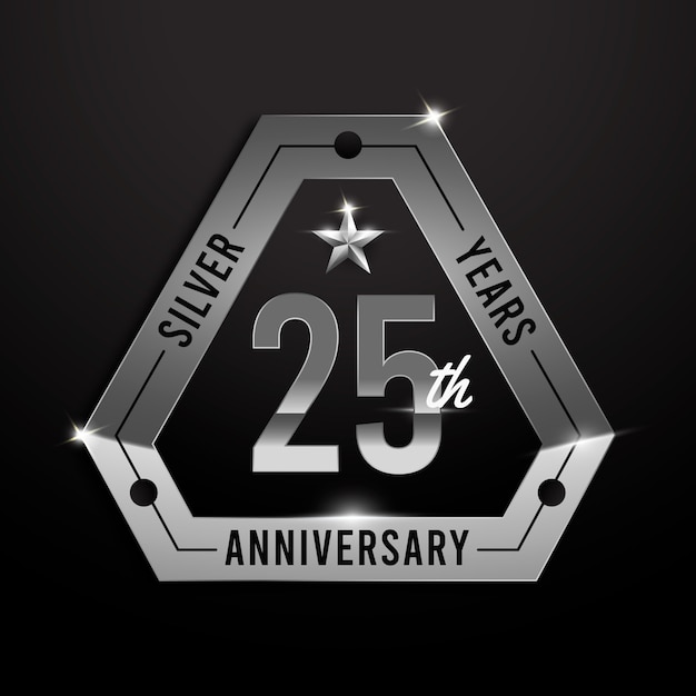 Gradient silver anniversary logo