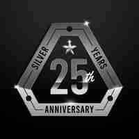 Free vector gradient silver anniversary logo