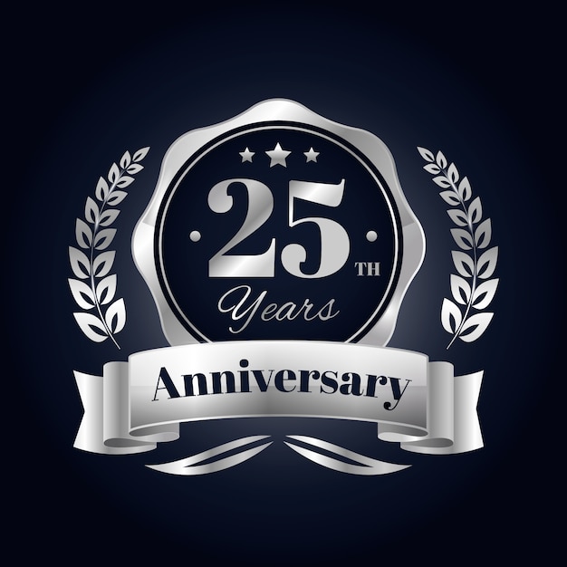 Free vector gradient silver  anniversary logo