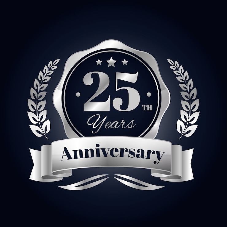 Free Vector gradient silver  anniversary logo
