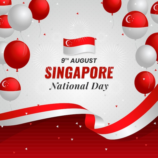 Градиент национальный день сингапура иллюстрация