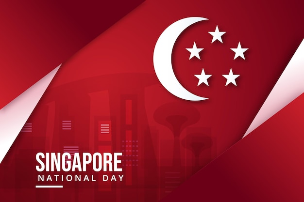 Gradient singapore national day illustration