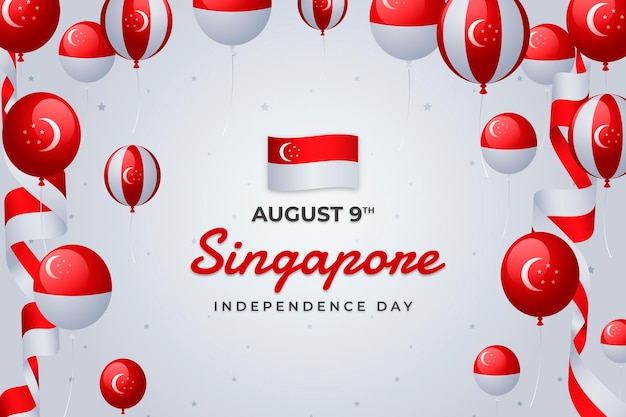 Gradiente illustrazione della giornata nazionale di singapore