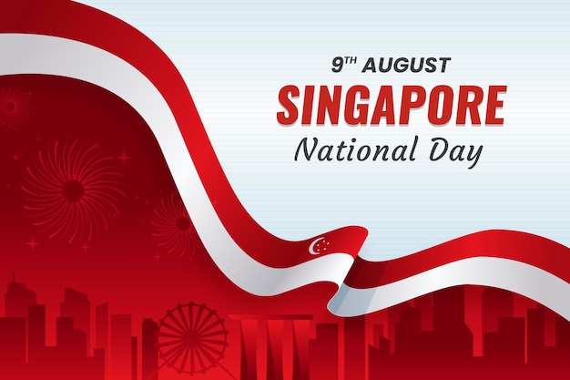 Gradient singapore national day illustration