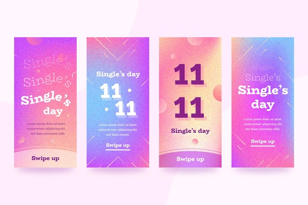 Gradient single's day instagram stories collection