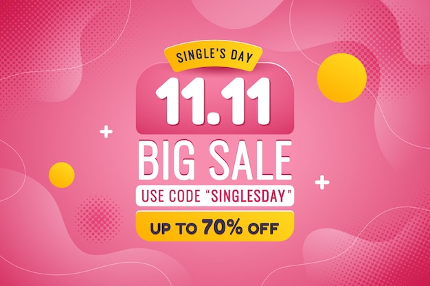 Gradient single's day sale background
