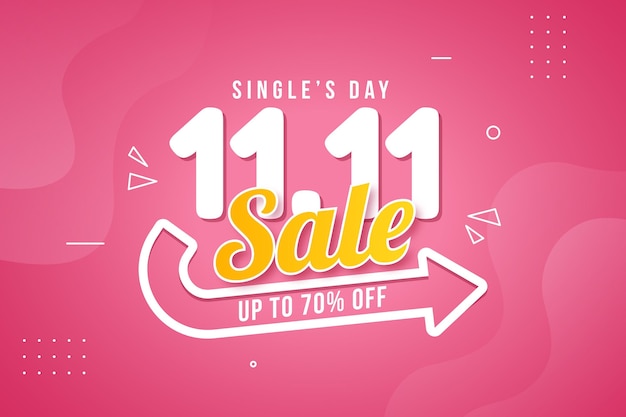 Free vector gradient single's day sale illustration