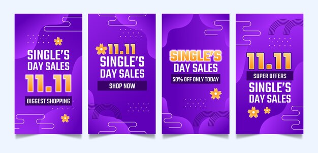 Gradient singles day template