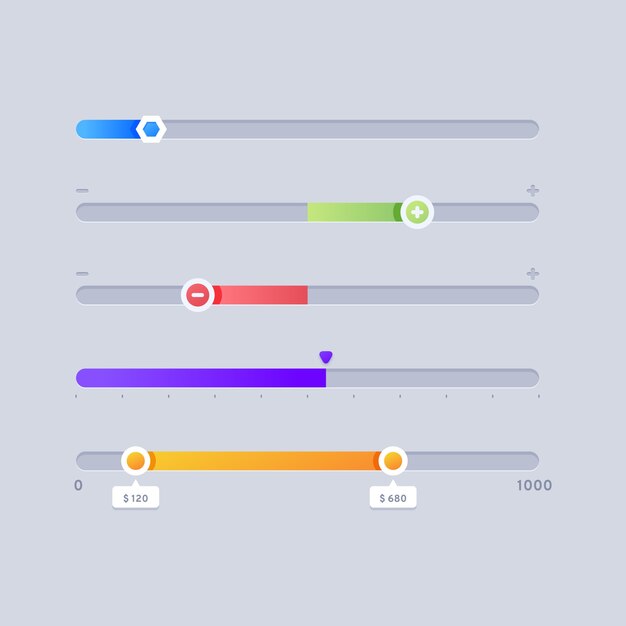Gradient sliders collection