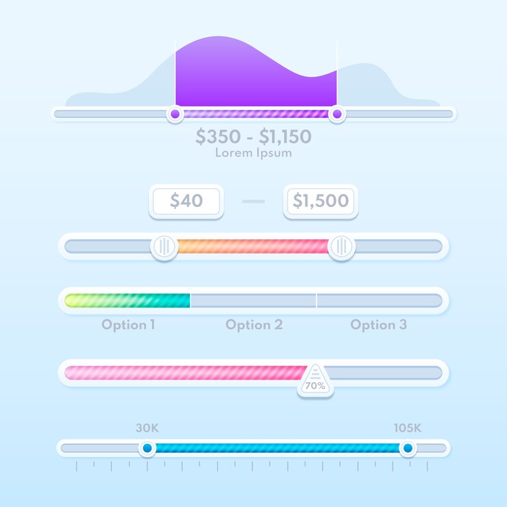 Free Vector gradient sliders collection