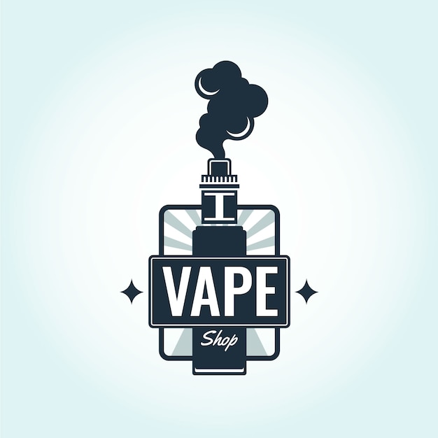 Gradient smoke shop logo design