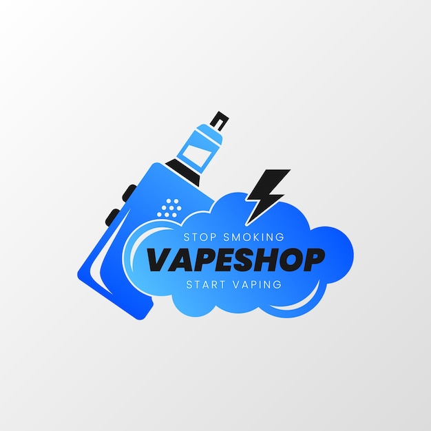 Free vector gradient smoke shop logo template