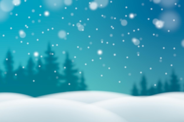 Free vector gradient snowing winter landscape