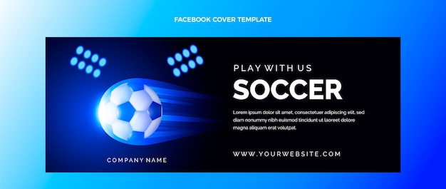 Шаблон обложки facebook для футбола с градиентом