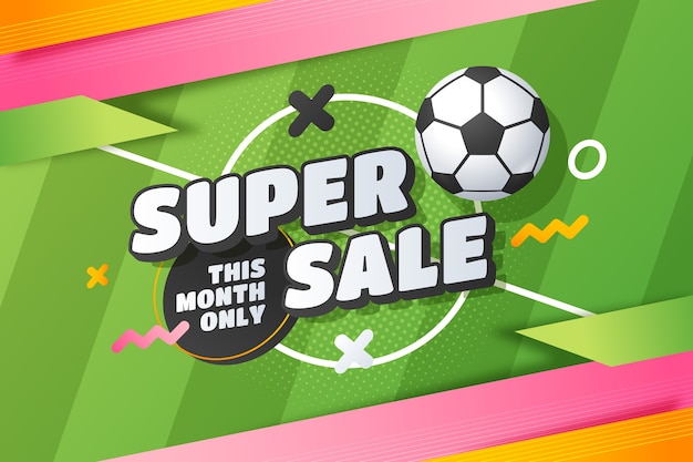 Gradient Soccer Sale Background – Free Vector Template