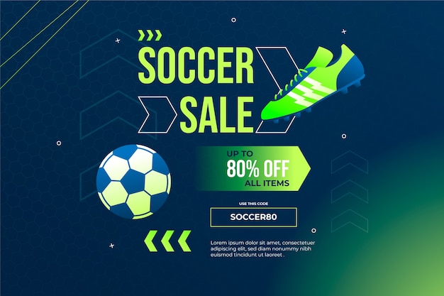 Free vector gradient soccer sale background