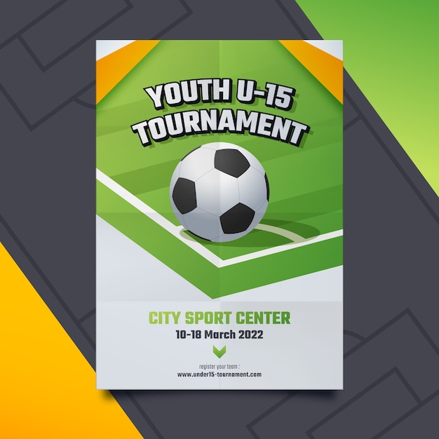 Free vector gradient soccer tournament poster template