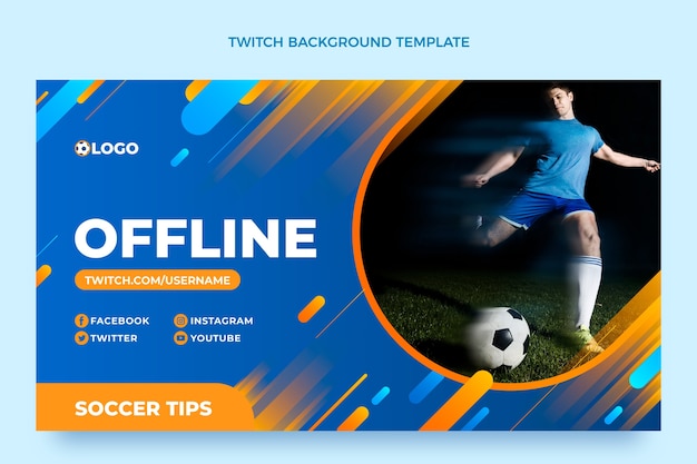 Free vector gradient soccer twitch background