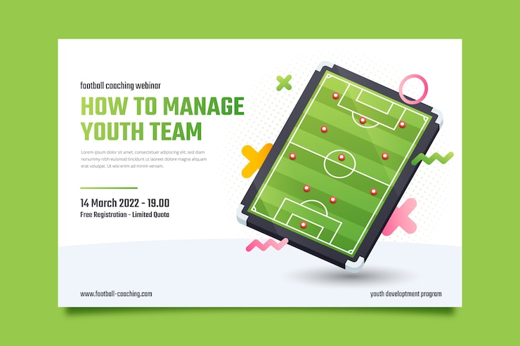 Free Vector gradient soccer webinar template