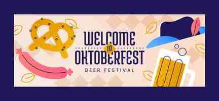 Free vector gradient social media cover template for oktoberfest celebration