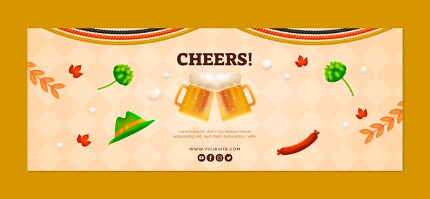 Gradient social media cover template for oktoberfest festival