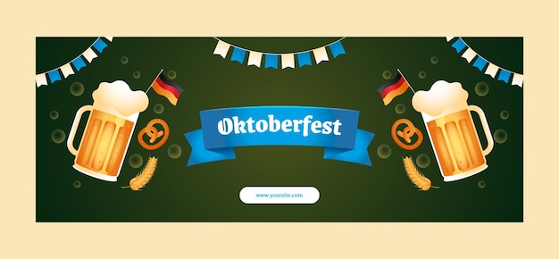 Vettore gratuito modello di copertina dei social media sfumato per il festival dell'oktoberfest