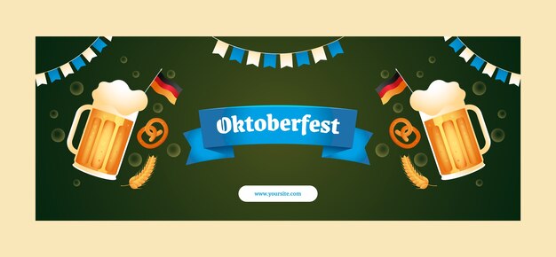 Gradient social media cover template for oktoberfest festival