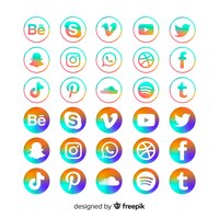 Gradient social media icons pack