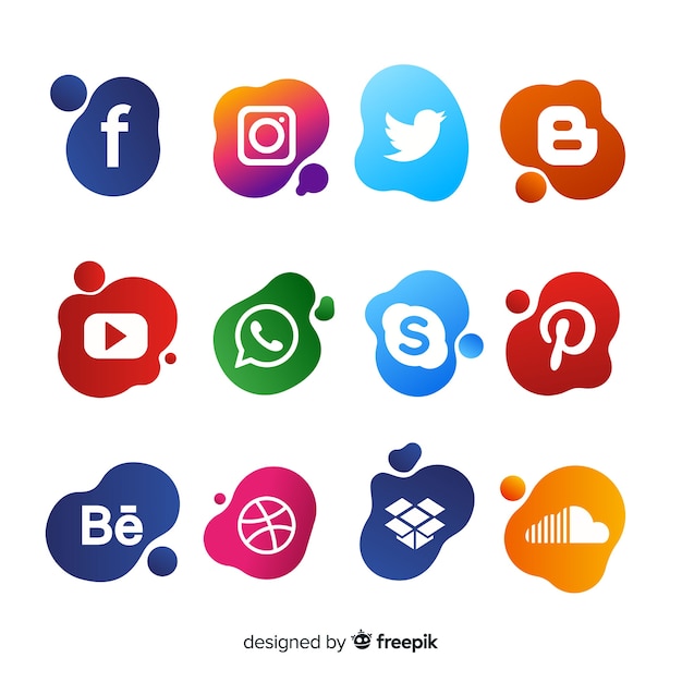 Free vector gradient social media logo collectio