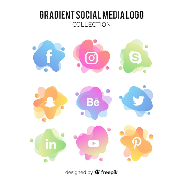 Gradient social media logo collectio