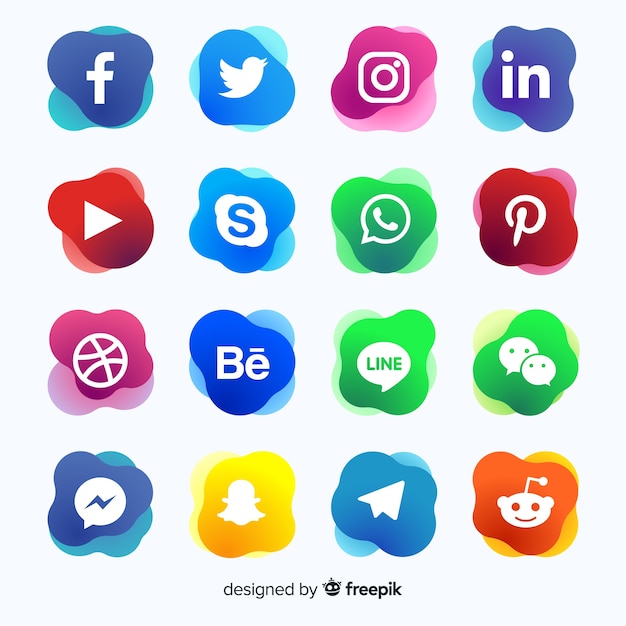 Free vector gradient social media logo collectio