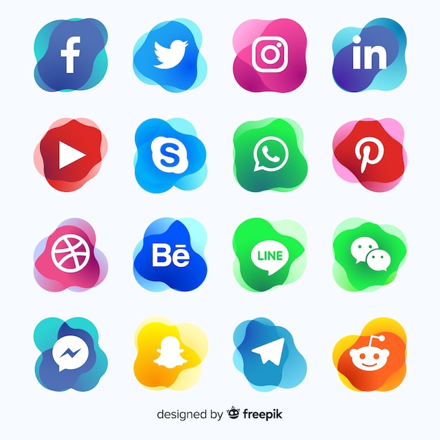 Free vector gradient social media logo collectio