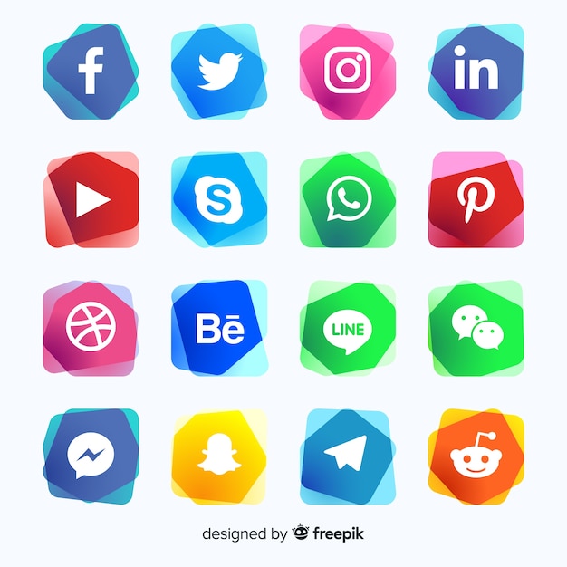 Free vector gradient social media logo collectio