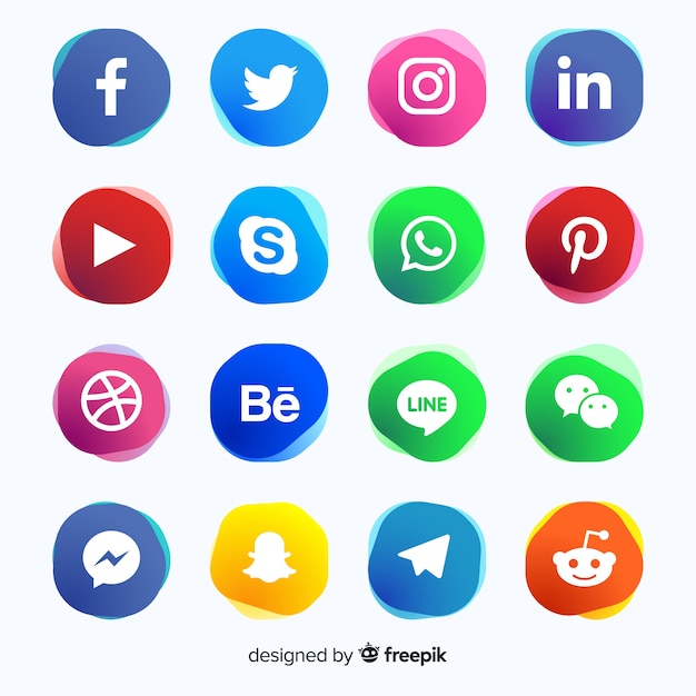 Gradient social media logo collectio