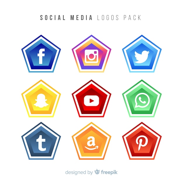 Free vector gradient social media logo collectio