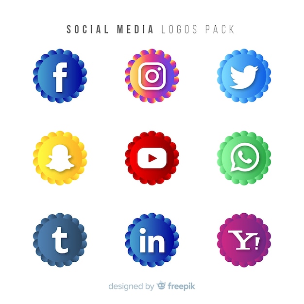 Vettore gratuito gradient social media logo collectio