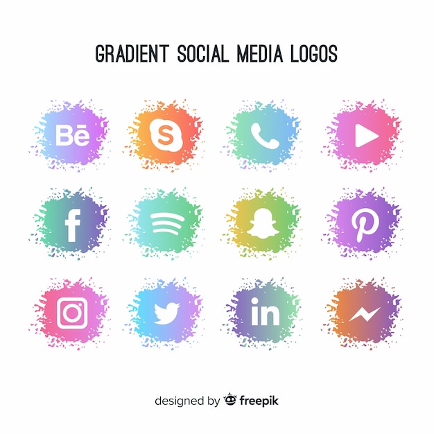 Free vector gradient social media logo collectio