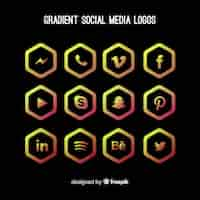 Vettore gratuito gradient social media logo collectio