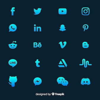 Коллекция логотипов gradient в социальных сетях