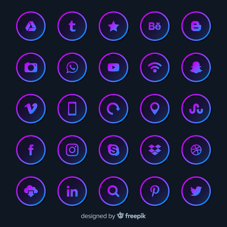 Free Vector gradient social media logo collection