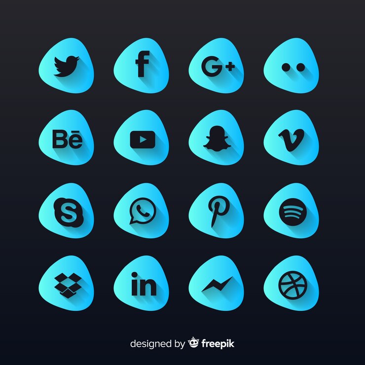 Free Vector gradient social media logo collection