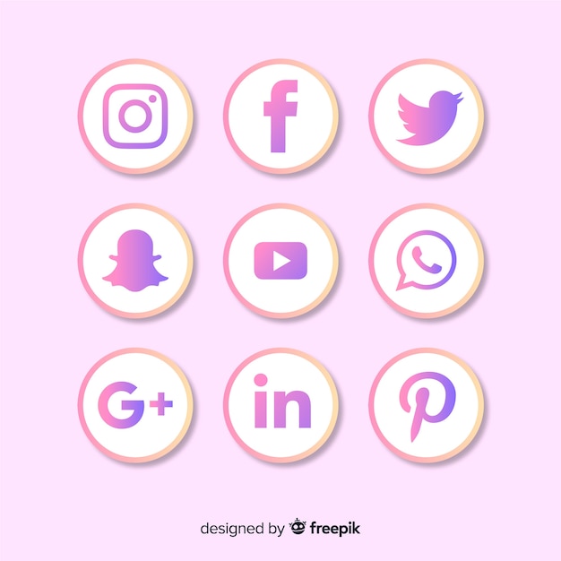 Gradient social media logo collection