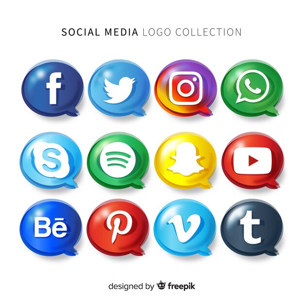 Gradient social media logo pack