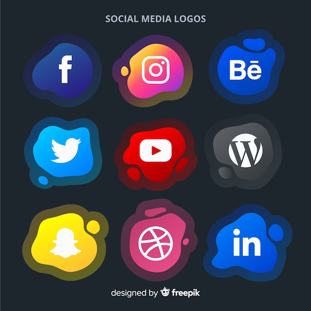 Free vector gradient social media logo pack