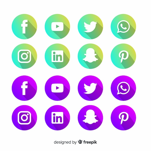 Бесплатное векторное изображение Градиентные логотипы в социальных сетях