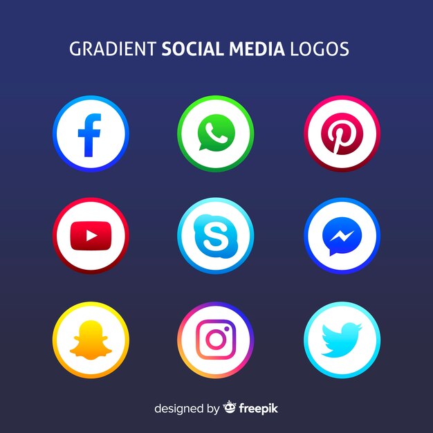 Gradient social media logos