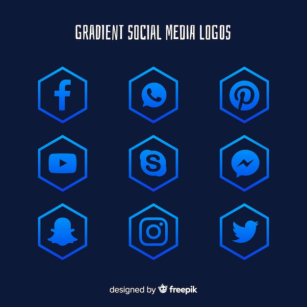 Free vector gradient social media logos